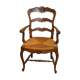 Straw armchair style Louis XV oak