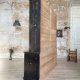 Display cabinet in patinated wood