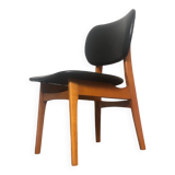 Vintage armchair in skai and beech Danish style 1960s