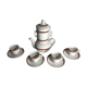 Teapot Pillivuyt and 4 vintage ceramic cups