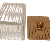 Art Deco Cake Box / Jewelry Box / Candy Box in Glass and Metal