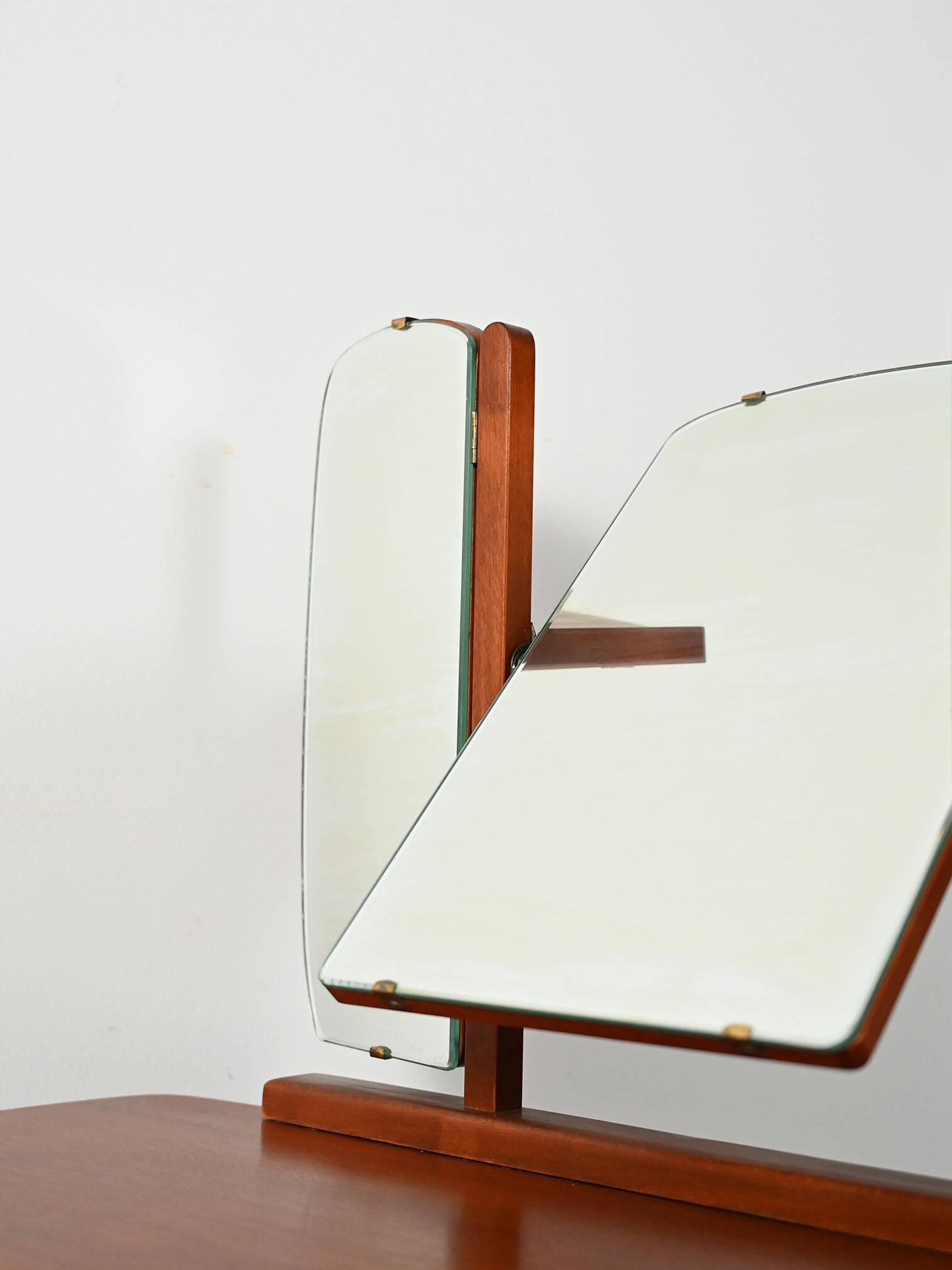 Scandinavian dressing table with triple mirror, 1950s–60s