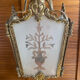 Antique Lustre Hall LOUIS XVI Bronze + Glass Plates Decorated with Engraved Tree