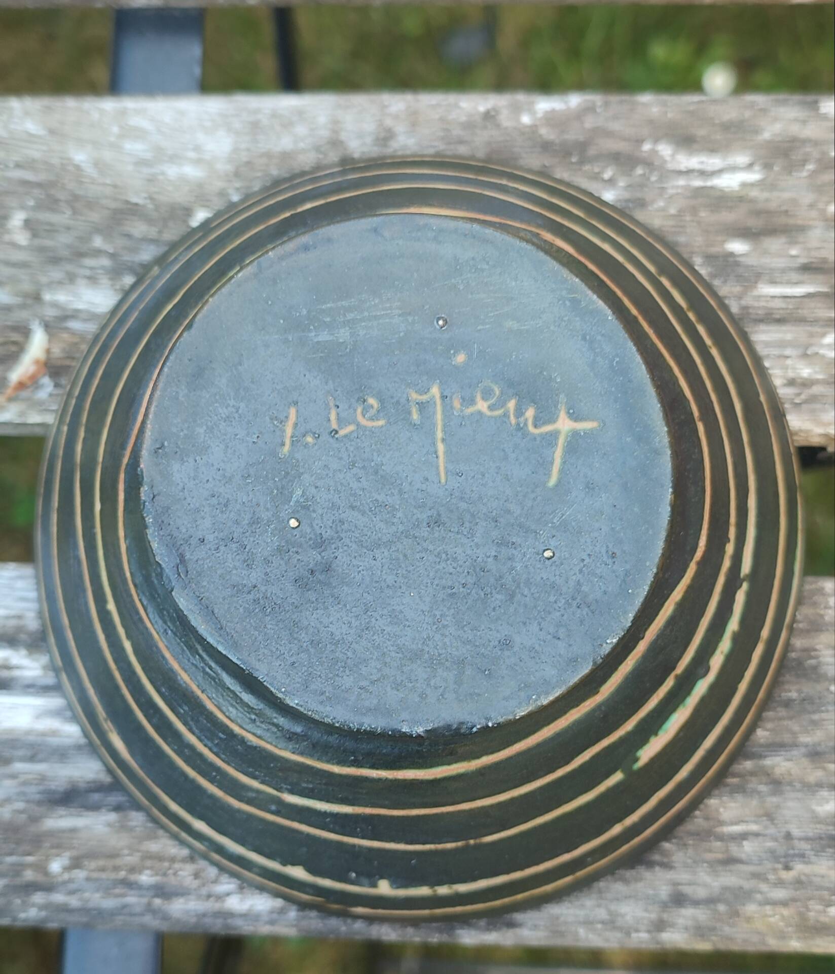 Vintage ceramic bowl signed Y. Le Mieux from the 60s-70s.