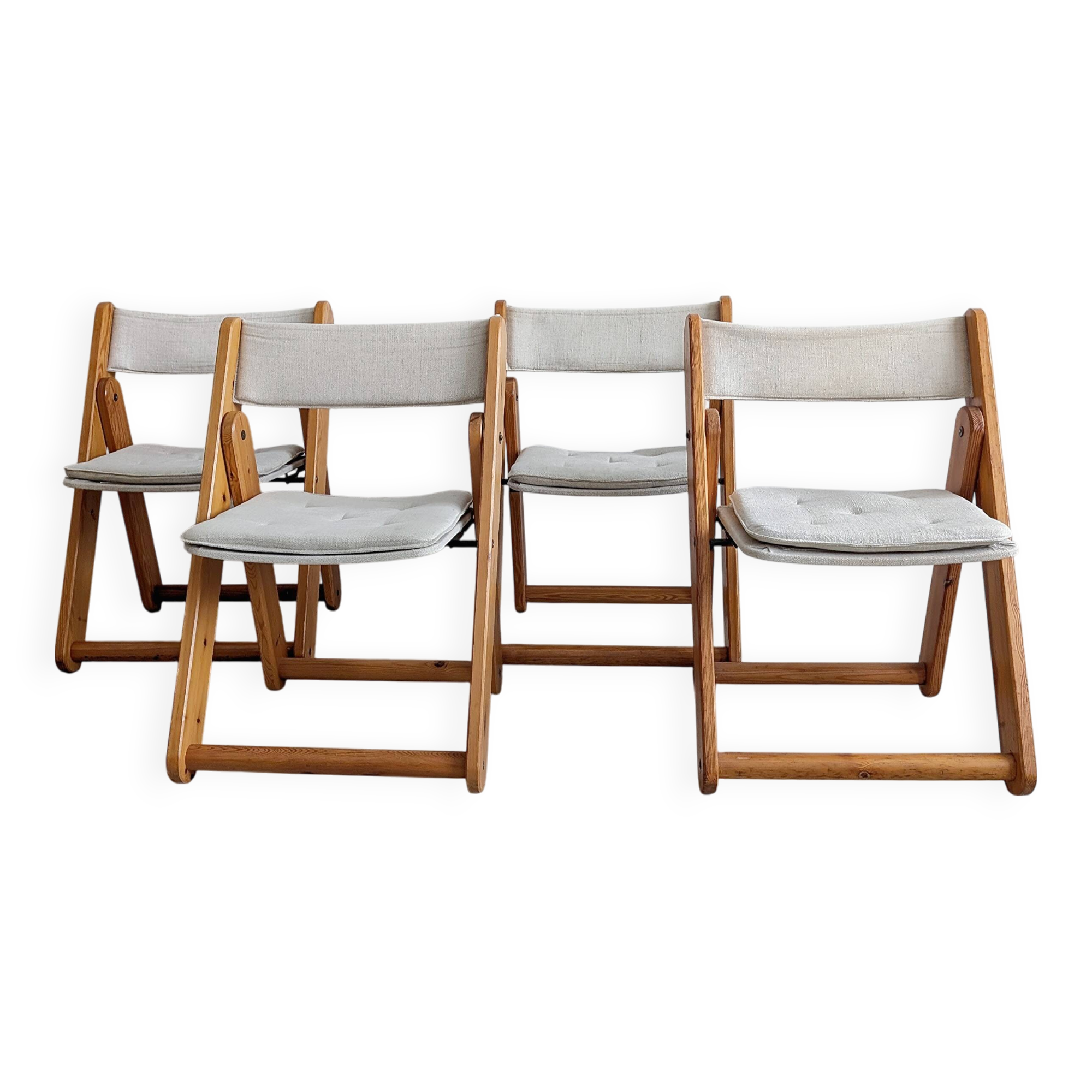 Set of 4 'Kon-Tiki' Folding Chairs by Gillis Lundgren for IKEA 1970s