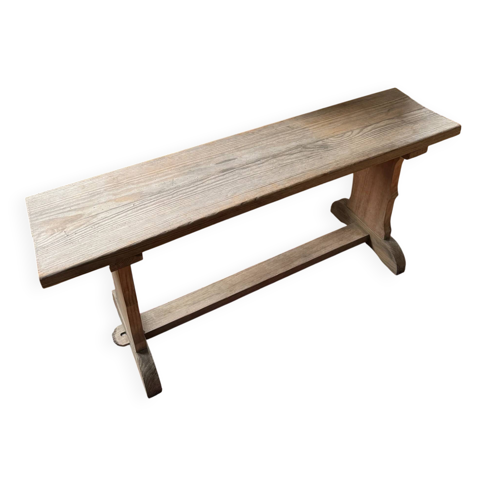 Old school bench in raw wood