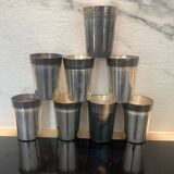 8 vintage silver-plated metal glasses