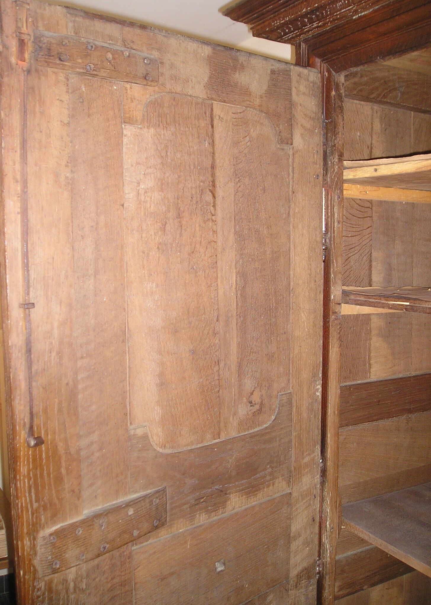 Old wardrobe of manor or castle XIXth in oak