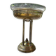 Ancien Centre de Table coupe à fruit laiton doré coupe en verre ciselé fin
