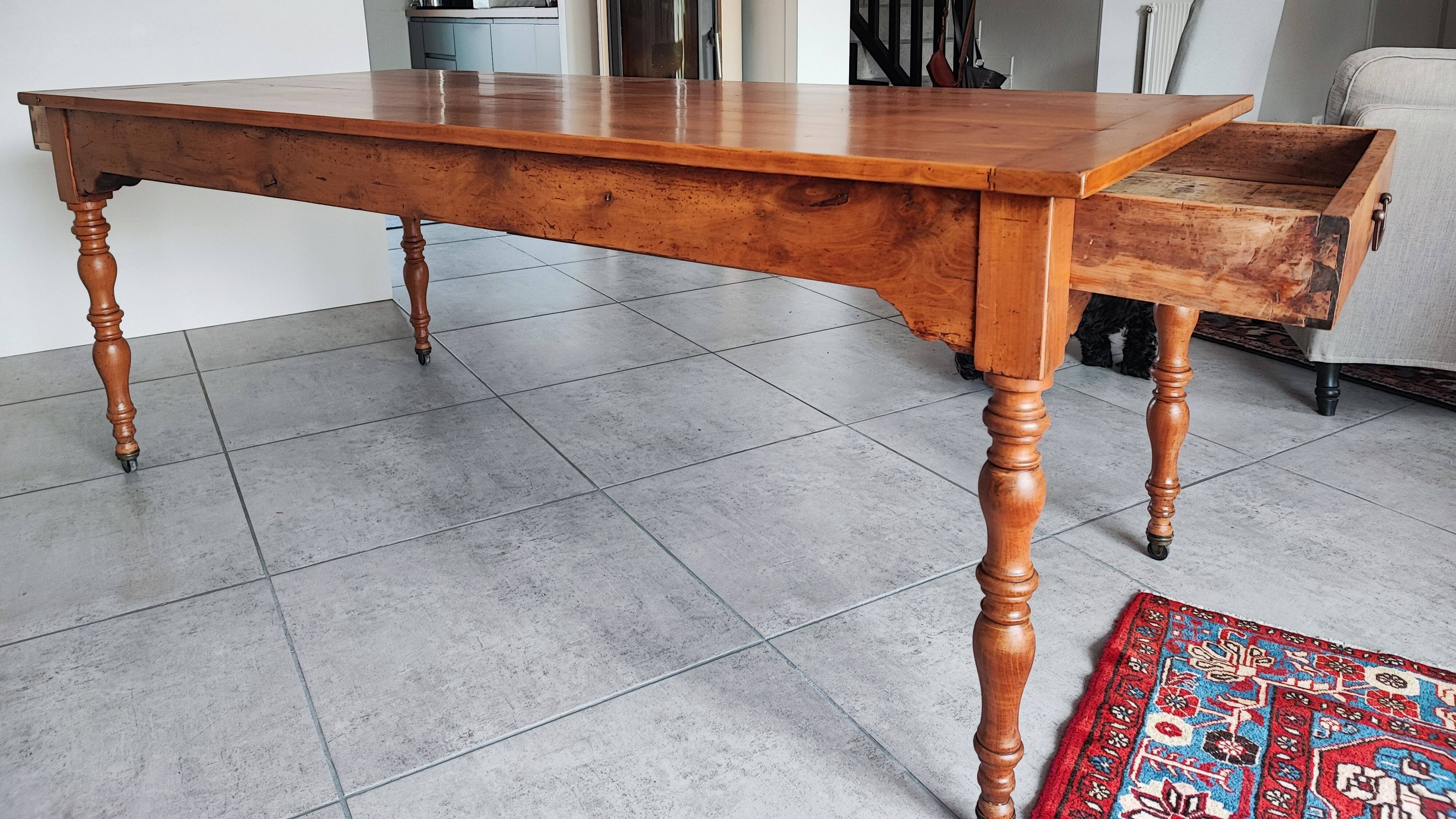 Table merisier fin XIX  - 200 X 90