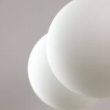 Space Age Italian Sputnik Chrome and Opaline Chandelier, 1970s