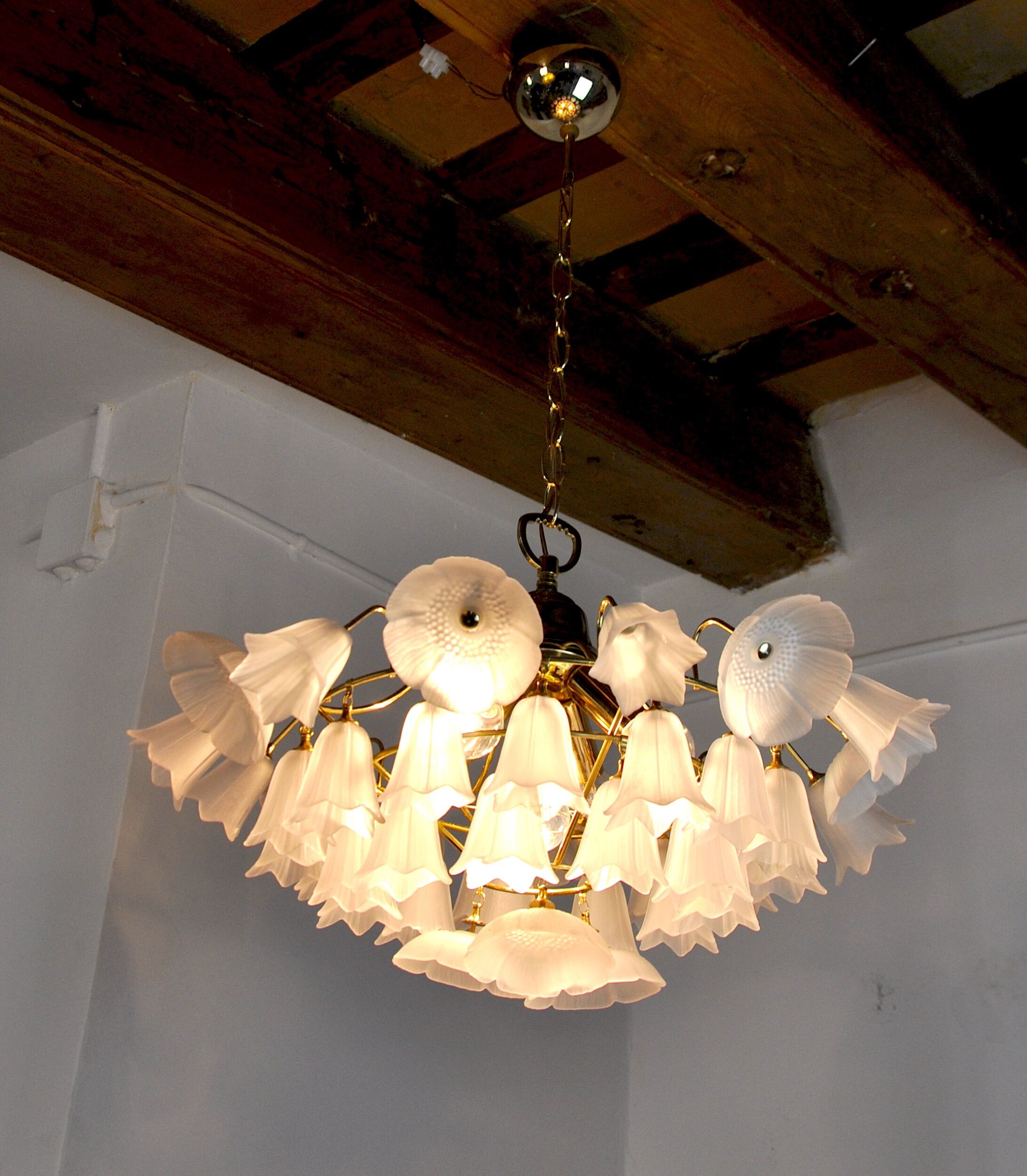 Murano glass floral chandelier, Italy, 1970