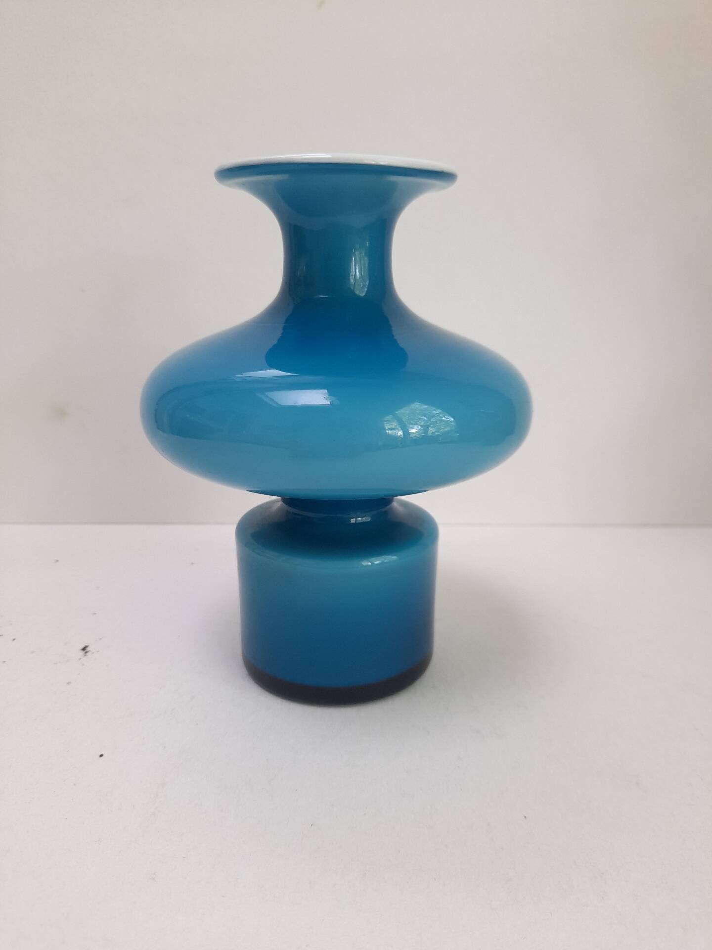 Blue opaline vase Holmegaard Carnaby series