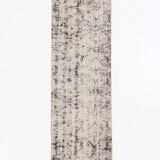 Tapis de course turc vintage en laine douce délavée, bleu marine, 2x9