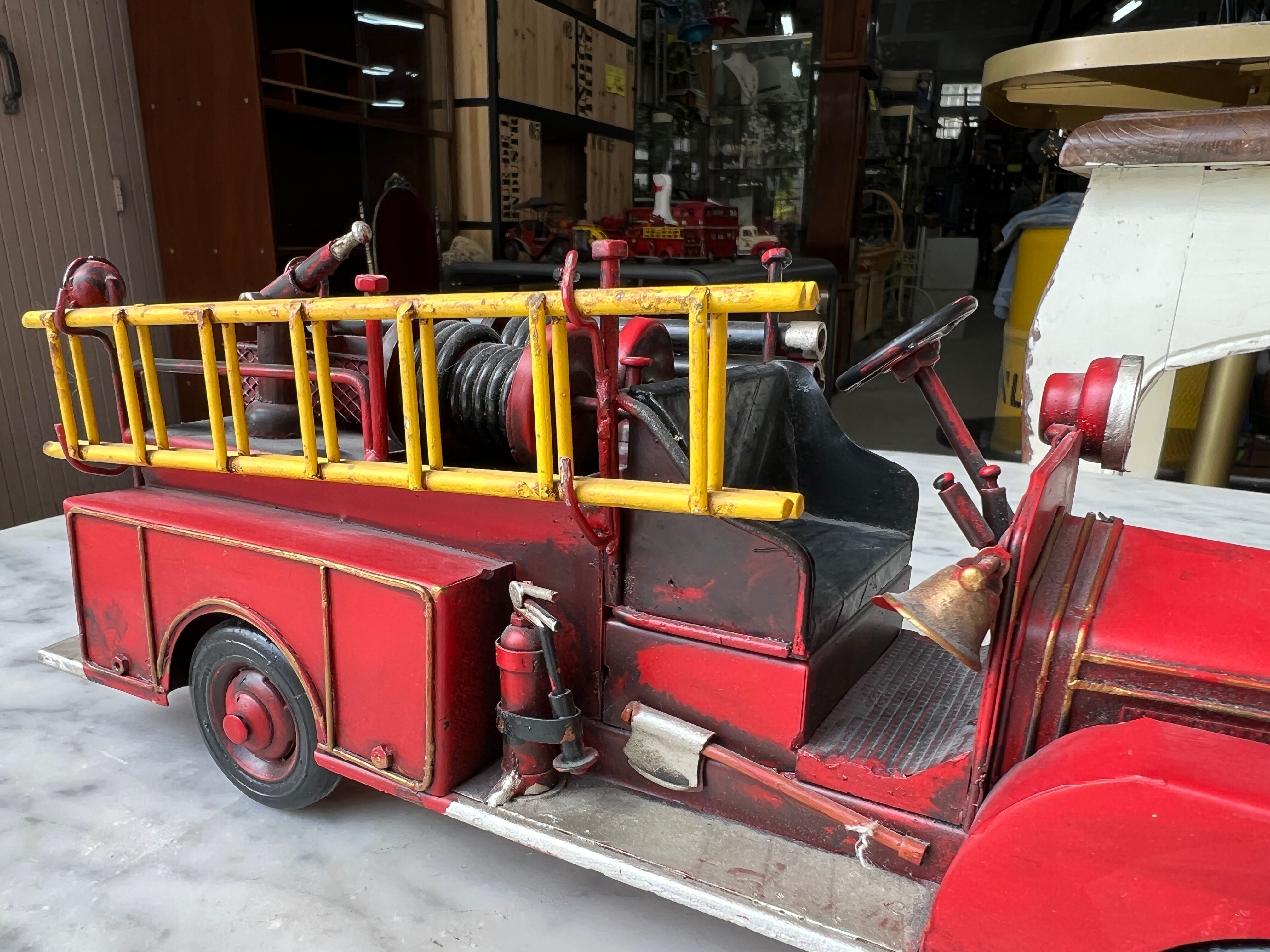Retro metal fire truck