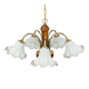 Vintage Murano glass chandelier and wood, Italy, 1970s