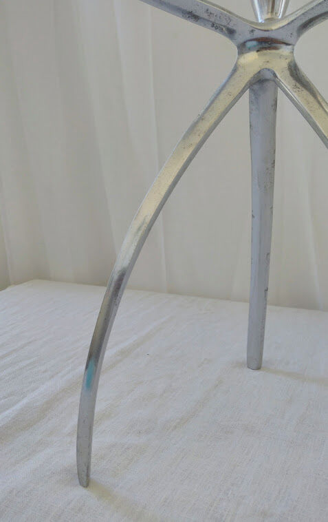 Chrome and blue seventies candlestick