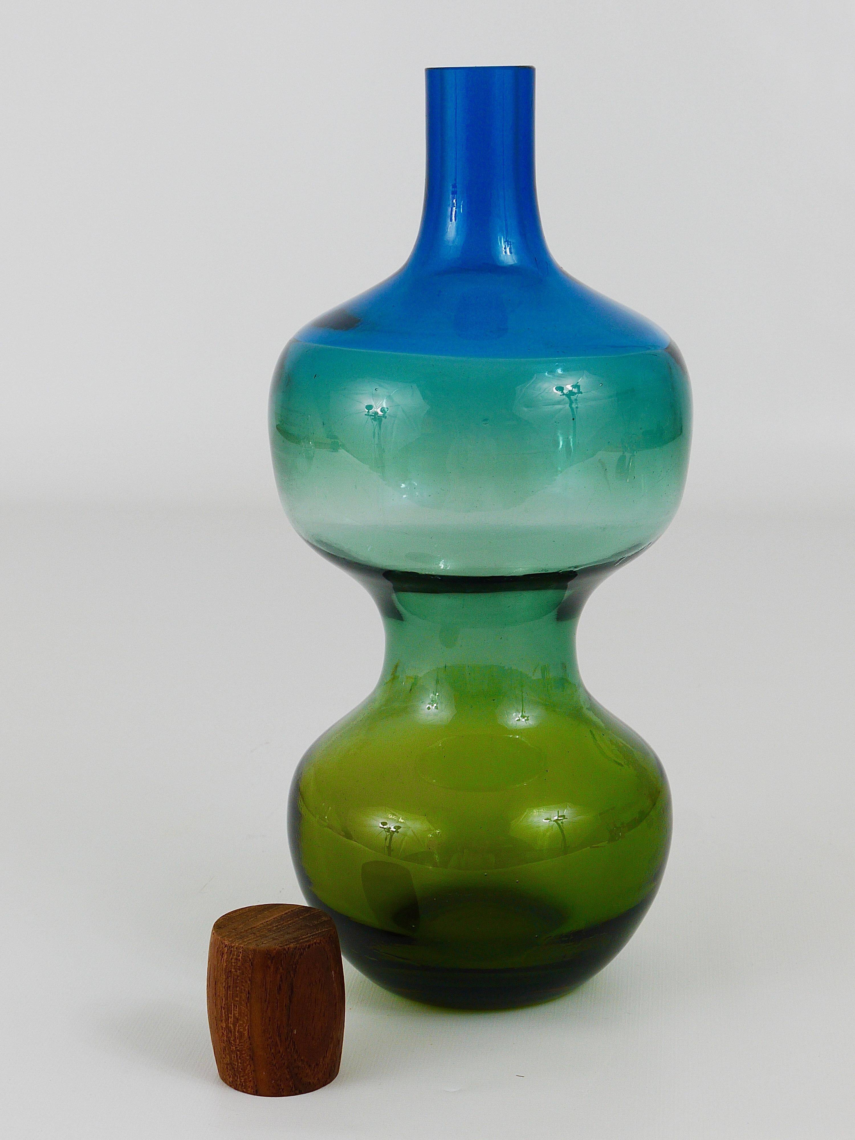 Carafe colorée Tropico en verre par Göran Wärff pour Pukeberg, Suède, 1960