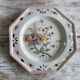 Antique plate with hand-painted floral decoration - Farandol - 29 cm - pink