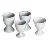 4 mismatched vintage white porcelain egg cups