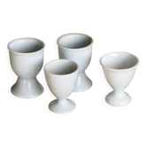 4 coquetiers vintage dépareillés en porcelaine blanche