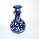 Biot vase in blue bubbled blown glass, design 2000, signed Arnold