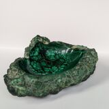 Coupelle en bloc de malachite brute