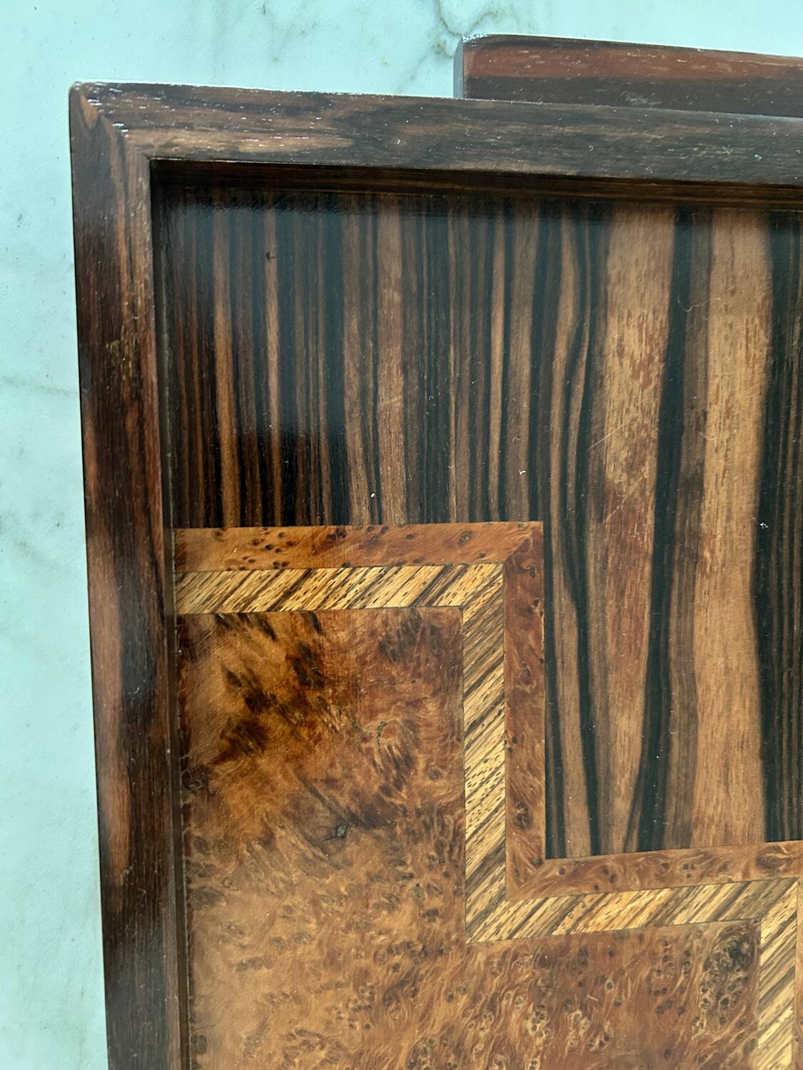 1930 Art Deco marquetry tray, very good condition