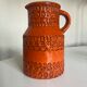 Bitossi Ceramiche orange pitcher vase by Aldo Londi Italian design