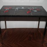 Coffee table from the 70s in ceramic and chrome