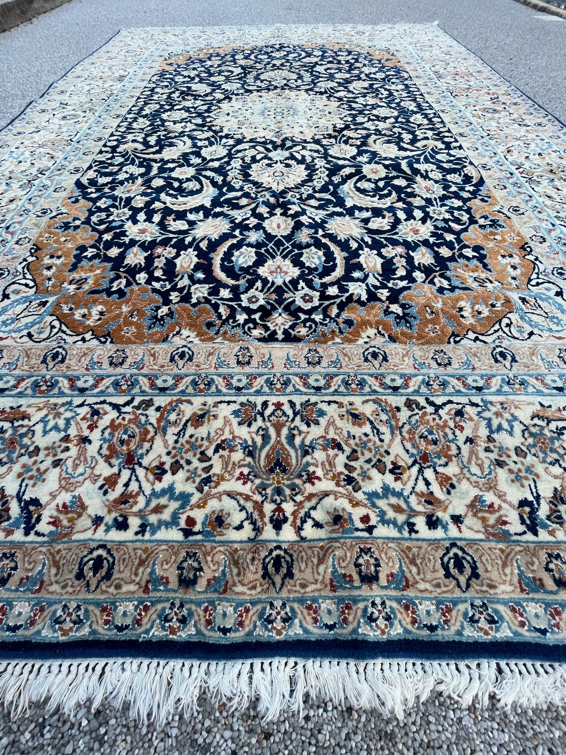Persian carpet nain wool and silk circa 1960
