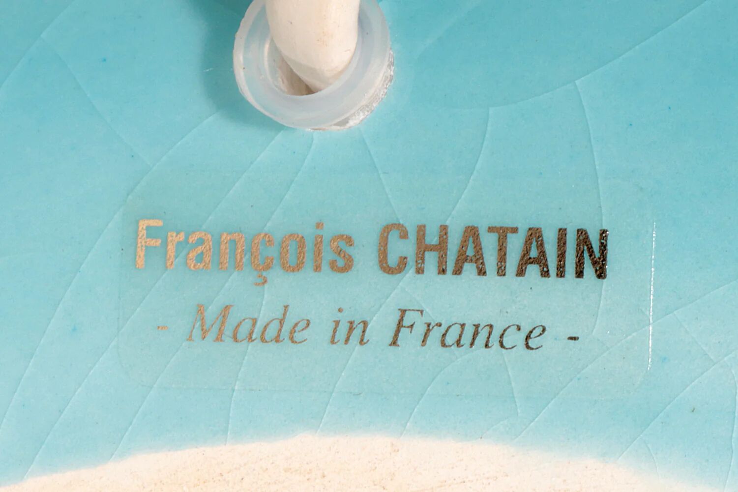 France pebble table lamp by François Chatain, 1980s
