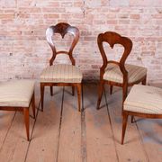 Chaises Biedermeier en noyer, Autriche, années 1830, ensemble de 8