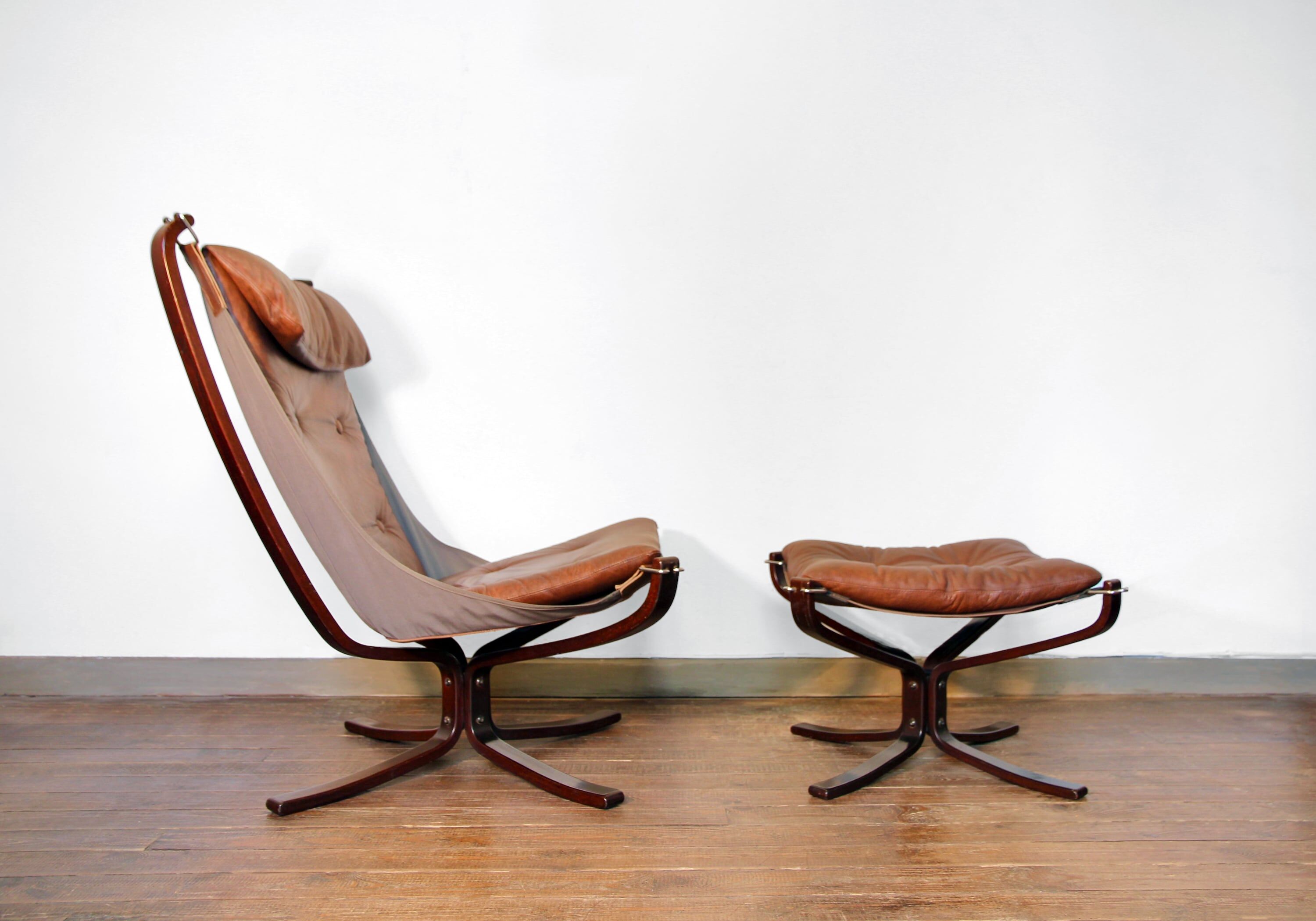 Falcon armchair and ottoman sound, Sigurd Ressell, 70s
