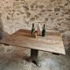 Table ancienne en chêne massif sur piètement en fonte – France, XVIIIe sièc