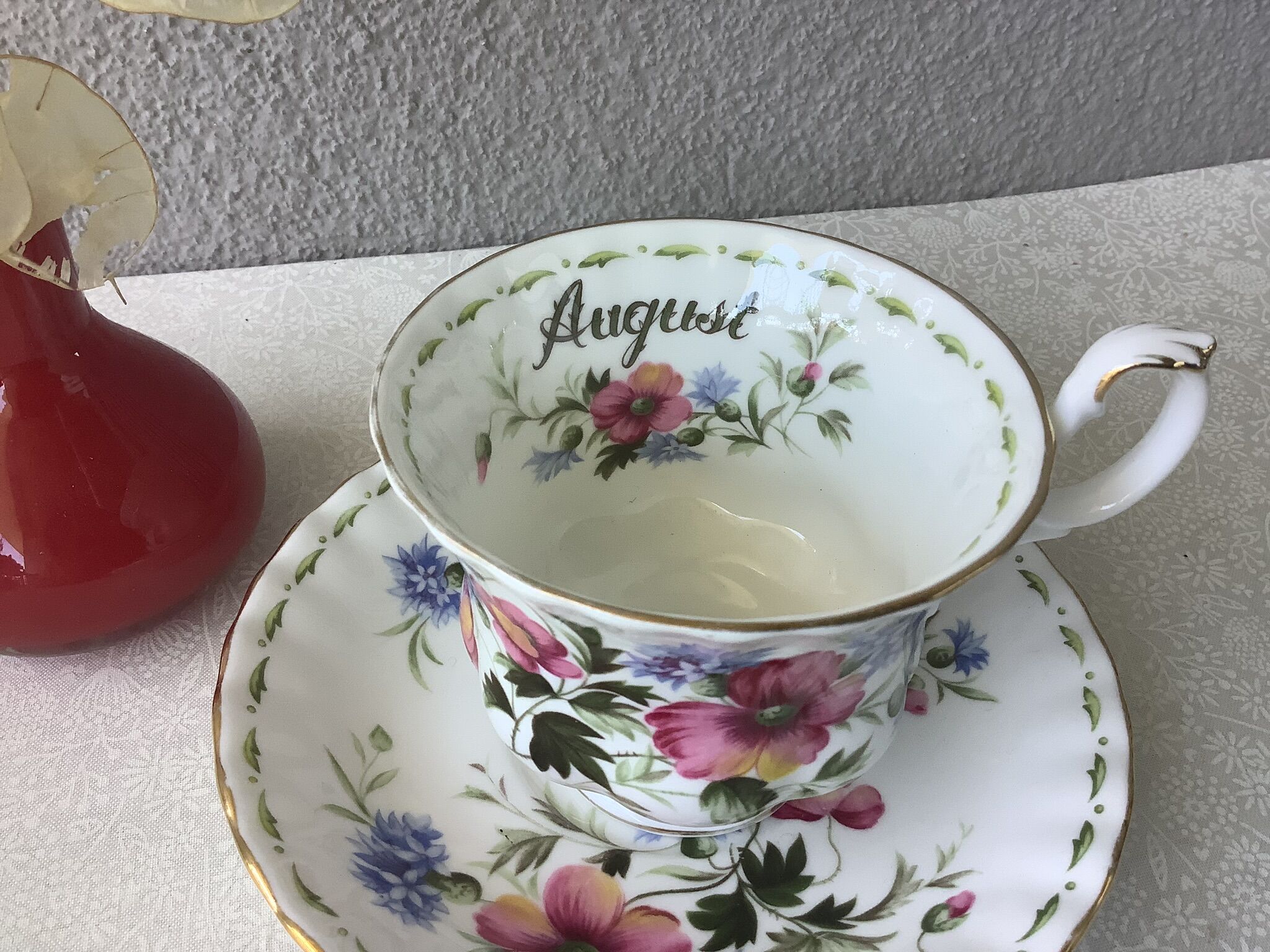 Royale Albert Flower of the month tea cups - Flower of the month August
