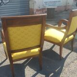 Pair of consulate era chairs in walnut