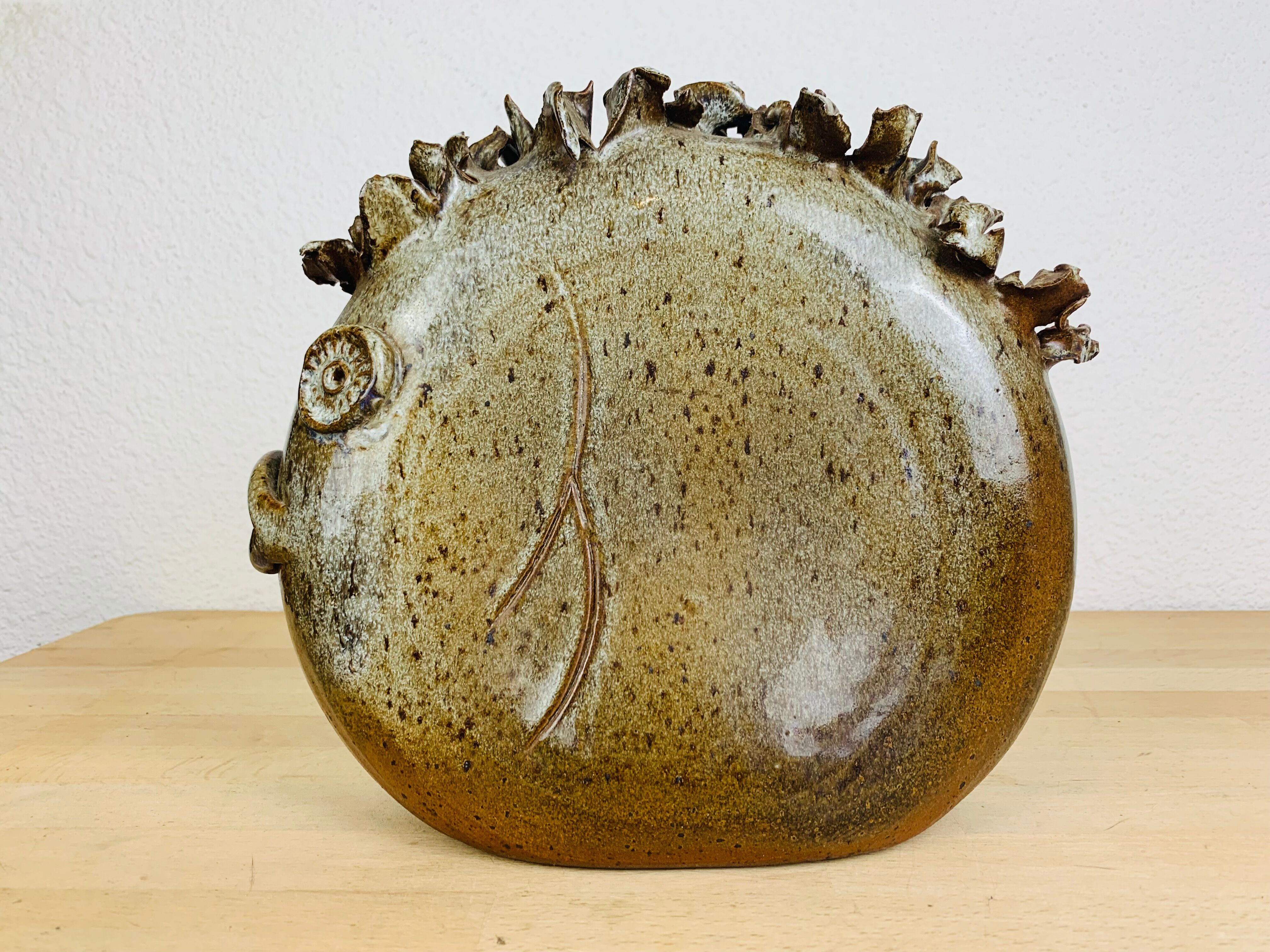 Vase stings zoomorphic flowers by Alexandre Kostanda, ceramic fish