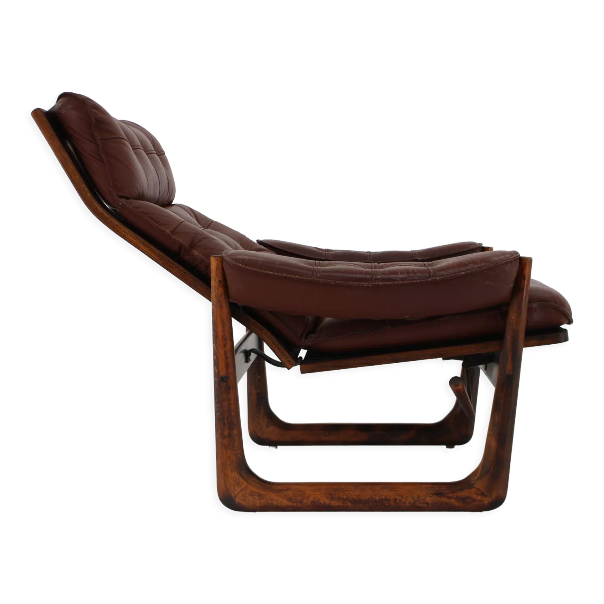 1960s adjustable leather armchair by Genega Mobler, Denmark