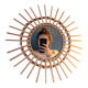 Vintage bohemian woven rattan sun mirror