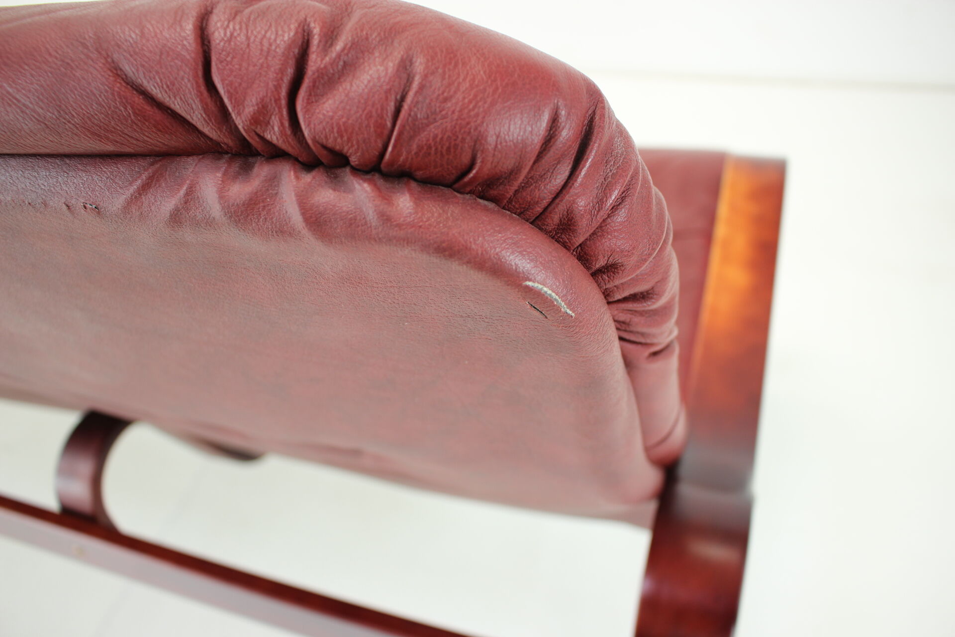 1980 Three-Seater Leather Sofa, Ton Czechoslovakia