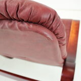 1980 Three-Seater Leather Sofa, Ton Czechoslovakia