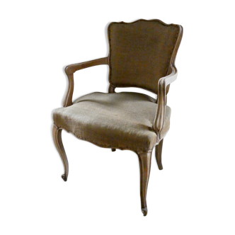 Louis XV style chair, burlap