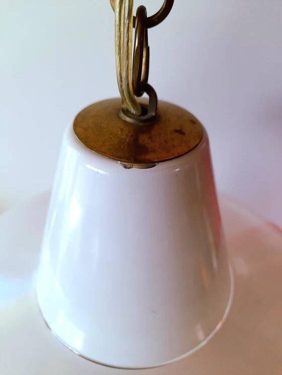 UFO silkscreened glass pendant light, 1970