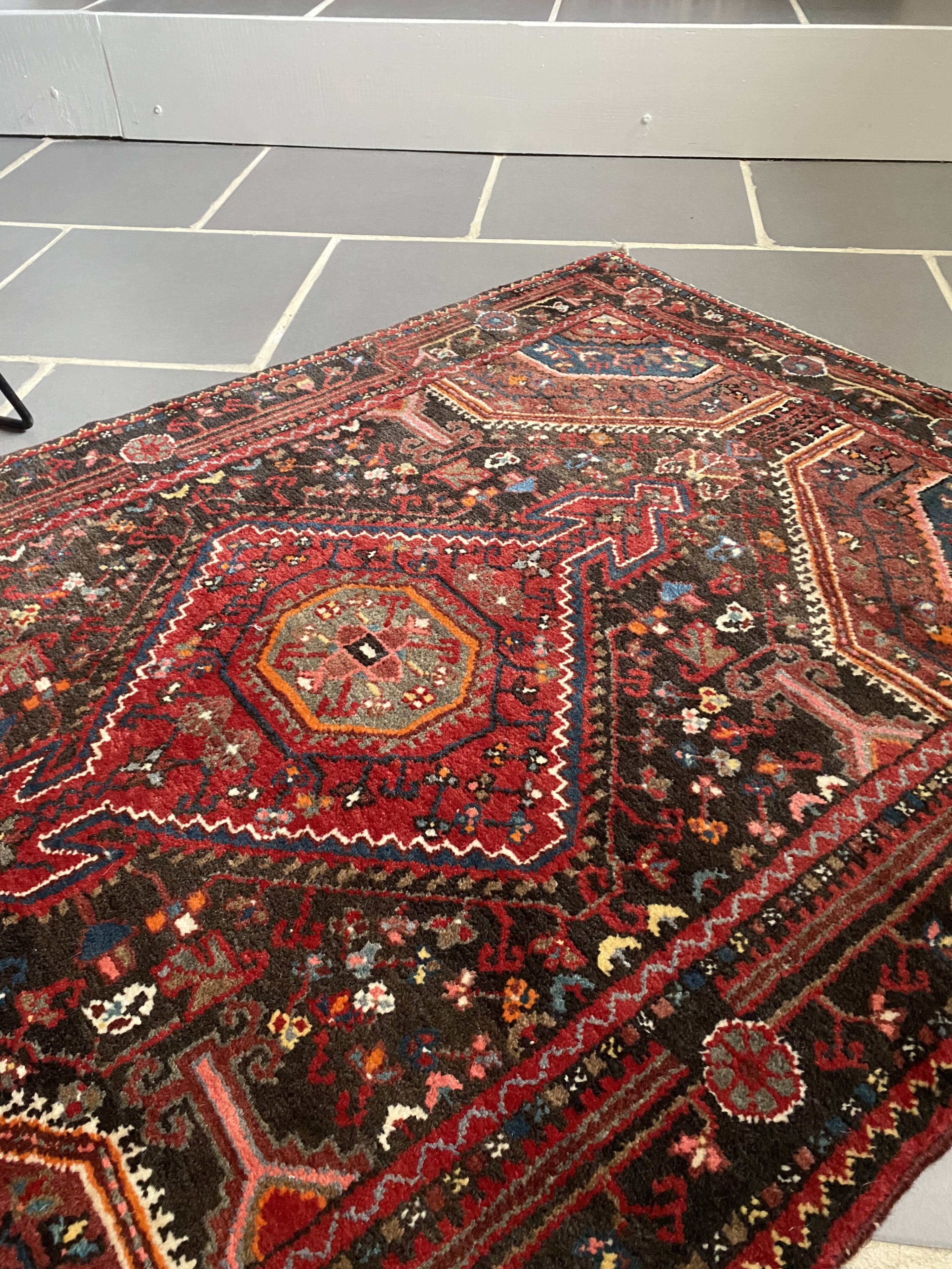 Oriental carpet old handmade wool, 157x105 cm