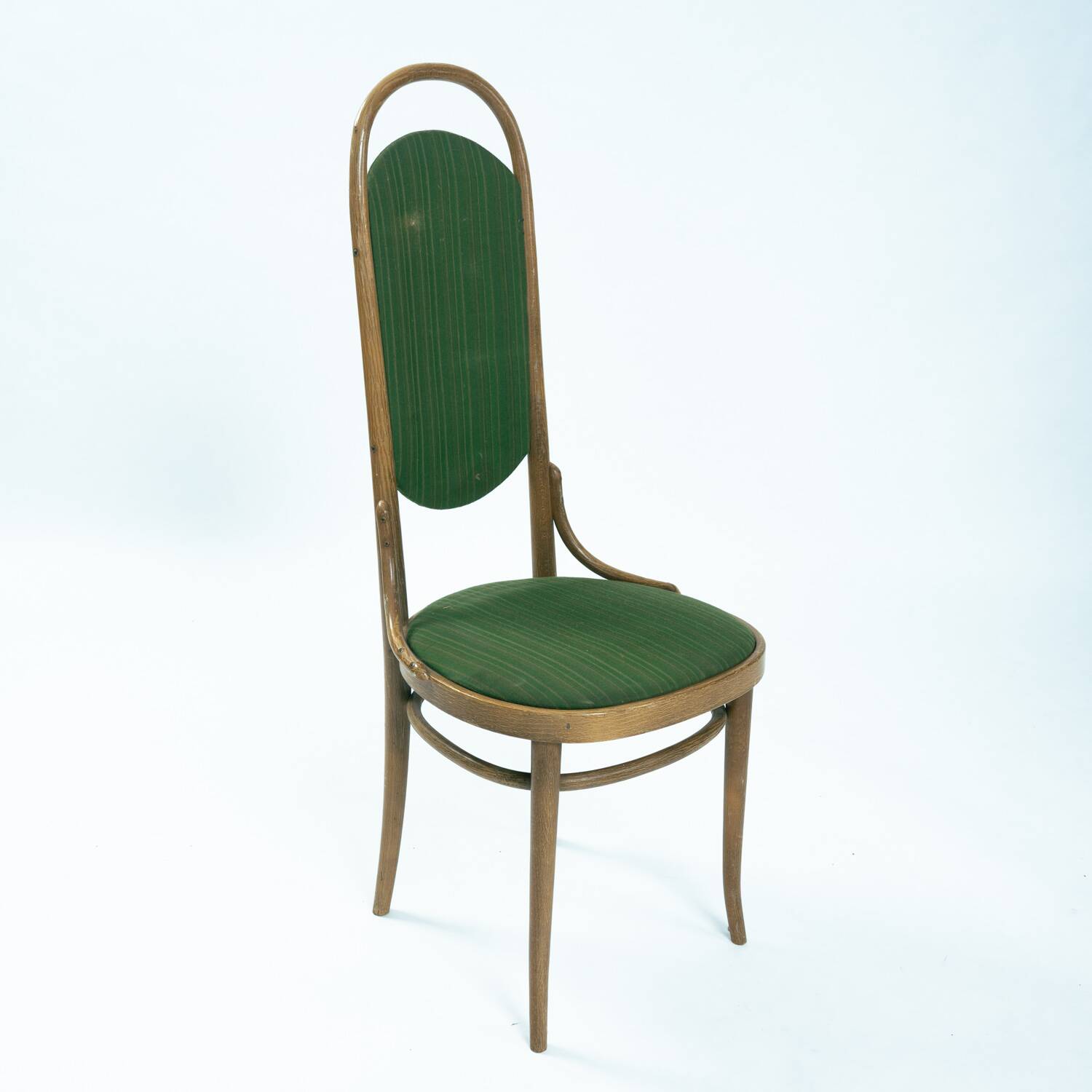 Chaises à dossier haut rembourrées en bois courbé Thonet, années 1980