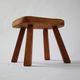 Set of two vintage handcrafted stools, Atelier André Smalle, Belgium.