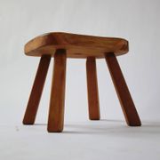 Set of two vintage handcrafted stools, Atelier André Smalle, Belgium.