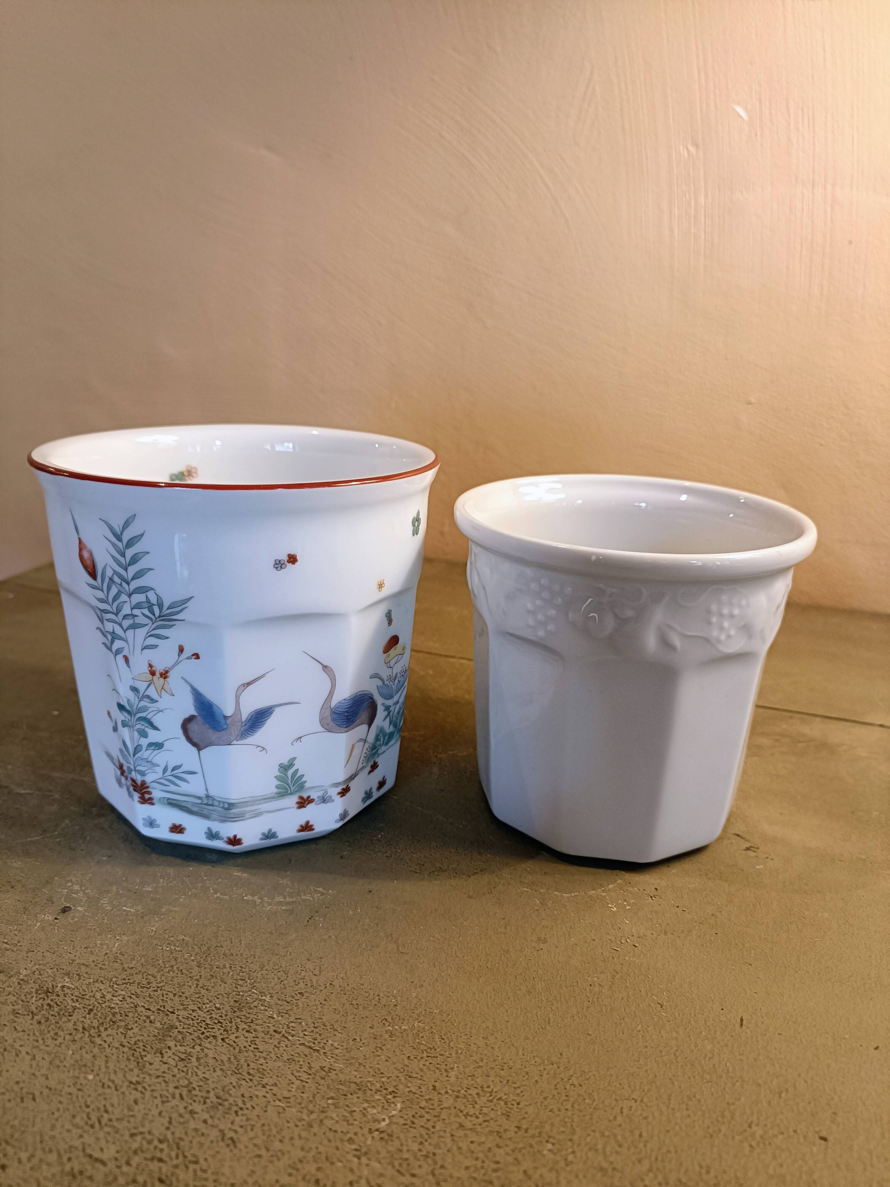 Two porcelain jam jars