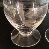 2 glasses blown and carved